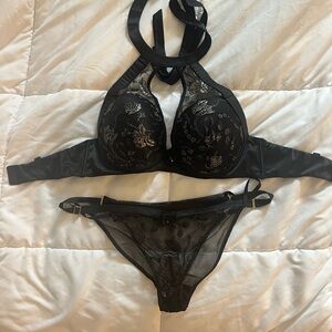 Black and Gold Lingerie Set